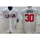 Men's USA #30 Kyle Tucker White 2023 World Baseball Classic Cool Base Jersey