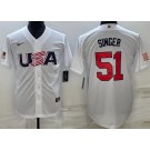Men's USA #51 Brady Singer White 2023 World Baseball Classic Cool Base Jersey