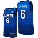 Men's USA #6 Damian Lillard Blue 2021 Tokyo Olympics Hot Press Basketball Jersey