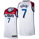 Men's USA #7 Kevin Durant White 2021 Tokyo Olympics Hot Press Basketball Jersey