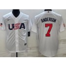 Men's USA #7 Tim Anderson White 2023 World Baseball Classic Cool Base Jersey