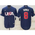Men's USA #8 Trea Turner Navy 2023 World Baseball Classic Cool Base Jersey