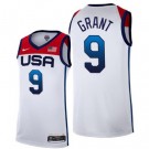 Men's USA #9 Jerami Grant White 2021 Tokyo Olympics Hot Press Basketball Jersey