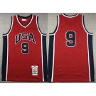 Men's USA #9 Michael Jordan Red 1984 Olympic Swingman Jersey