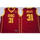 Men's USC Trojans #31 Matt Miller Red College Basketball Jersey
