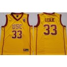 Men's USC Trojans #33 Lisa Leslie Yellow College Basketball Jersey
