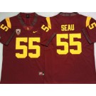 Men's USC Trojans #55 Junior Seau Red 2020 College Football Jersey