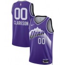 Men's Utah Jazz #00 Jordan Clarkson Purple 2023 City Icon Heat Press Jersey