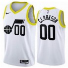 Men's Utah Jazz #00 Jordan Clarkson White 2022 Icon Heat Press Jersey