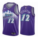 Men's Utah Jazz #12 John Stockton Purple Classic Icon Hot Press Jersey