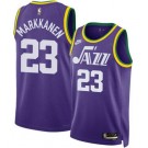 Men's Utah Jazz #23 Lauri Markkanen Purple 2023 Classic Icon Heat Press Jersey