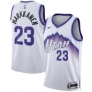 Men's Utah Jazz #23 Lauri Markkanen White Heat Press Jersey