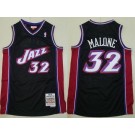 Men's Utah Jazz #32 Karl Malone Purple Black 1998 Throwback Swingman Jersey