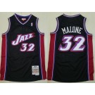 Men's Utah Jazz #32 Karl Malone Purple Black 1998 Throwback Swingman Jersey