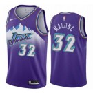 Men's Utah Jazz #32 Karl Malone Purple Classic Icon Hot Press Jersey