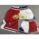 Men's Utah Jazz Chicago Bulls White Red 1997 Finals Just Don Shorts
