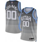 Men's Utah Jazz Custom Gray 2025 City Heat Press Jersey