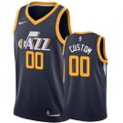 Men's Utah Jazz Custom Navy Icon Hot Press Jersey