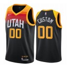 Men's Utah Jazz Customized Black 2021 City Stitched Swingman Jersey