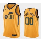 Men's Utah Jazz Customized Yellow Stitched Swingman Jersey