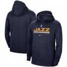 Men's Utah Jazz Navy Spotlight On Court Practice Performance Pullover Hoodie