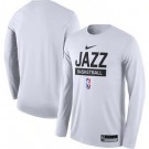 Men's Utah Jazz White 2022 Legend On Court Practice Performance Long Sleeve T Shirt