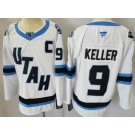 Men's Utah Mammoth #9 Clayton Keller White Authentic Jersey