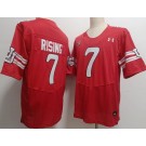 Men's Utah Utes #7 Cameron Rising Red 2024 College Football Jersey