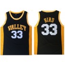 Men's Valley High School #33 Larry Bird Black College Basketball Jersey