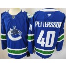 Men's Vancouver Canucks #40 Elias Pettersson Blue Authentic Jersey
