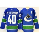 Men's Vancouver Canucks #40 Elias Pettersson Blue Authentic Jersey