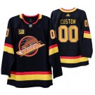 Men's Vancouver Canucks Customized Black 50th Anniversary Authentic Jersey