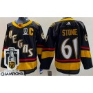 Men's Vegas Golden Knights #61 Mark Stone Black Reverse Retro 2023 Stanley Cup Champions Authentic Jersey