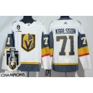 Men's Vegas Golden Knights #71 William Karlsson White 2023 Stanley Cup Champions Authentic Jersey