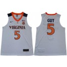 Men's Virginia Cavaliers #5 Kyle Guy White College Basketball Jersey
