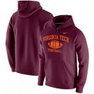 Men's Virginia Tech Hokies Maroon Retro Football Club Fleece Pullover Hoodie