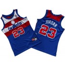 Men's Washington Bullets #23 Michael Jordan Blue Throwback Swingman Jersey