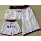 Men's Washington Bullets White Just Don Throwback Swingman Shorts