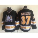 Men's Washington Capitals #37 Olaf Kolzig Black Throwback Jersey