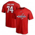 Men's Washington Capitals #74 John Carlson Red Printed T Shirt 112400