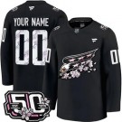 Men's Washington Capitals Customized Black 50th Anniversary Authentic Jersey
