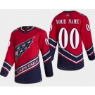 Men's Washington Capitals Customized Red 2021 Reverse Retro Authentic Jersey