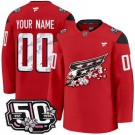 Men's Washington Capitals Customized Red 50th Anniversary Authentic Jersey