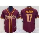 Men's Washington Commanders #17 Terry McLaurin Limited Red Baseball Jersey