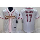 Men's Washington Commanders #17 Terry McLaurin Limited White Baseball Jersey