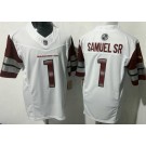 Men's Washington Commanders #1 Deebo Samuel Sr Limited White FUSE Vapor Jersey