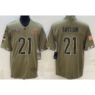 Men's Washington Commanders #21 Sean Taylor Limited Olive 2022 Salute To Service Jersey