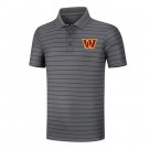 Men's Washington Commanders Anthracite Collection Striped Performance Pique Polo