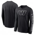 Men's Washington Commanders Black RFLCTV Long Sleeve T Shirt