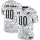 Men's Washington Commanders Customized Limited Arctic Camo 2024 Salute to Service Jersey